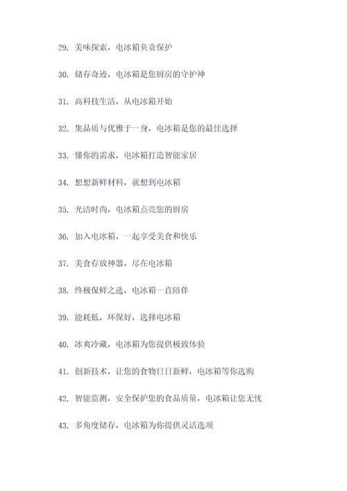 关于电冰箱的广告语