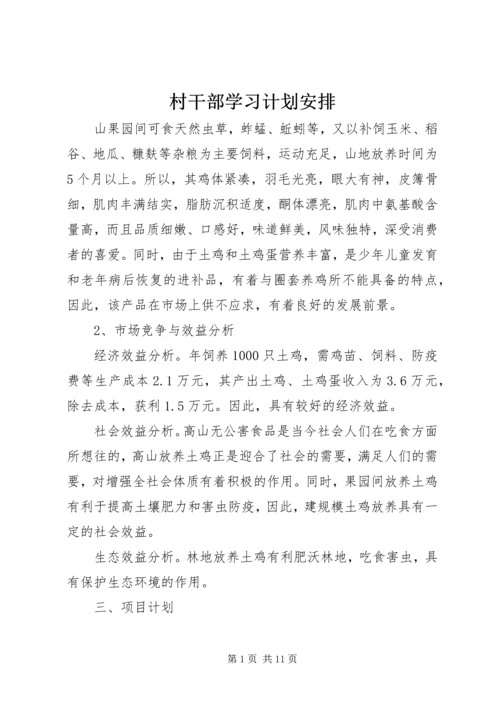 村干部学习计划安排.docx