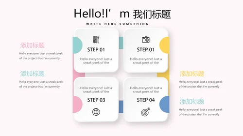 粉色小清新微立体述职报告通用PPT动态模板