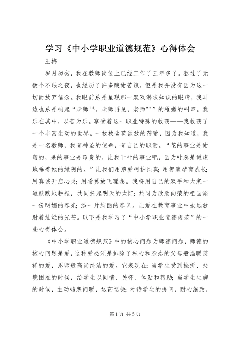 学习《中小学职业道德规范》心得体会 (2).docx