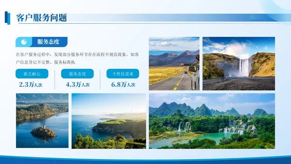 蓝色商务风旅游企业员工年中总结PPT模板