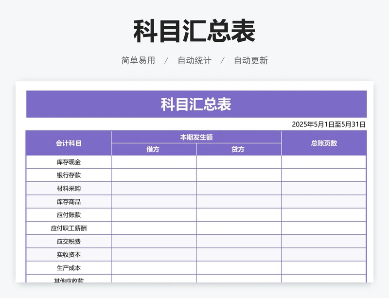 科目汇总表