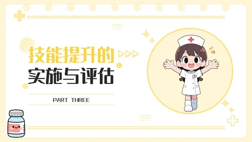 黄色卡通风护理人员技能提升PPT模板