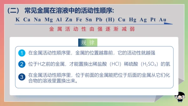 8.2.2 金属活动性顺序 课件(共16张PPT内嵌视频)-2023-2024学年九年级化学下册同步