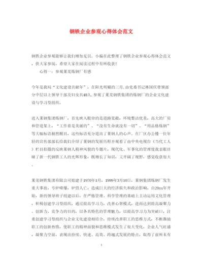 精编钢铁企业参观心得体会范文.docx