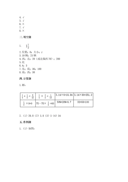 小学六年级上册数学期末测试卷附参考答案（完整版）