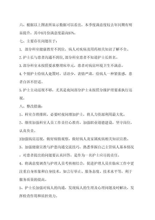 季度患者满意度调查分析报告