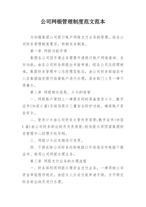 公司网银管理制度范文范本.docx