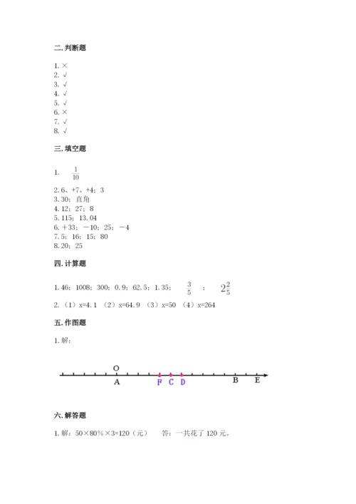 冀教版小学六年级下册数学期末检测试题【名师推荐】.docx
