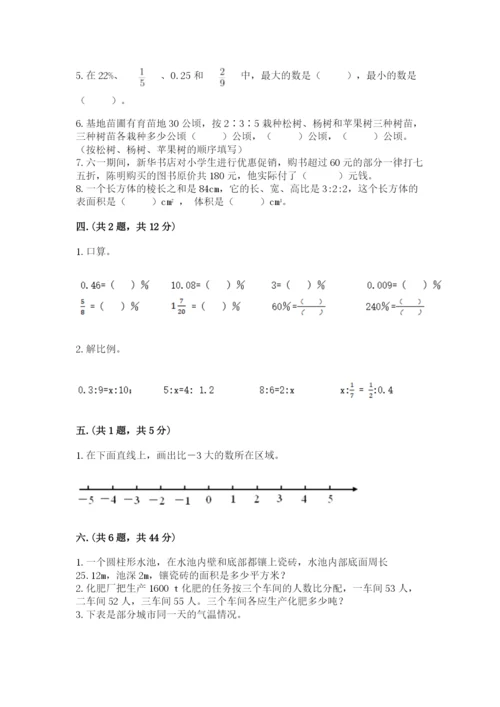 小学六年级数学摸底考试题及参考答案【培优b卷】.docx