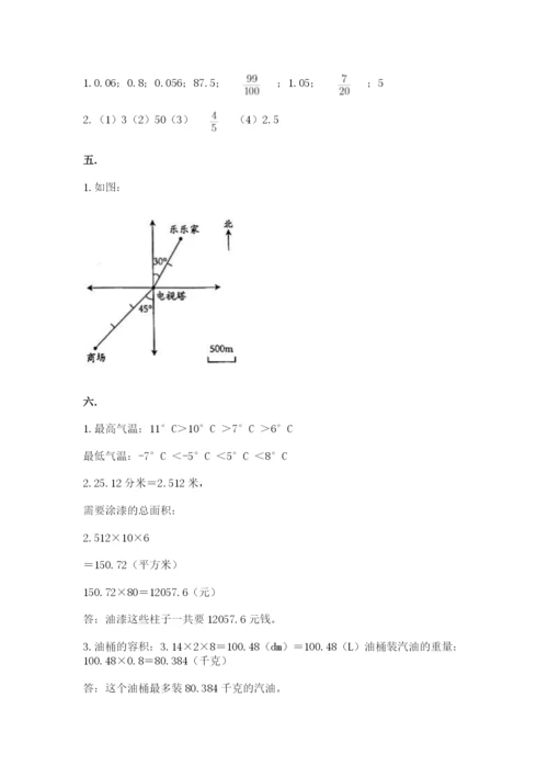 小学六年级数学期末自测题精品【能力提升】.docx