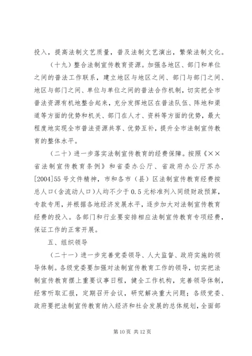 市法制宣传教育五五普法五年规划 (2).docx