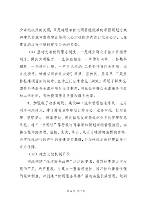 市规划局创优质服务品牌活动实施方案.docx