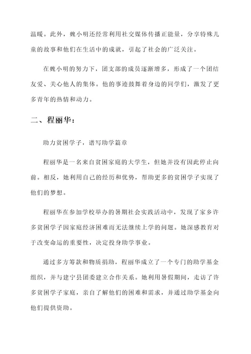 建宁县优秀团员事迹材料