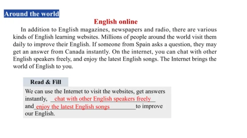 Unit 3 Language practice (2) & Around the world & 