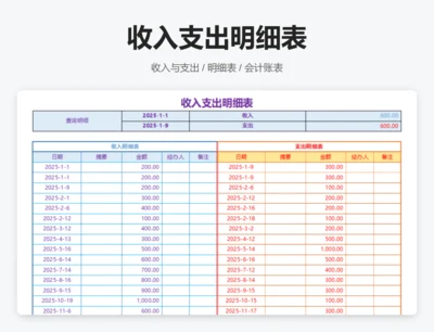 收入支出明细表