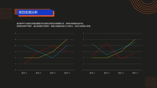 深色简约风红蓝项目汇报策划