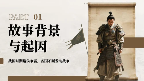 棕色中国风纸上谈兵历史教学课件