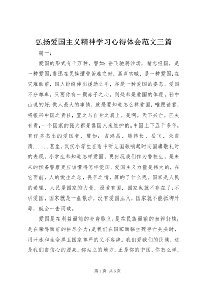 弘扬爱国主义精神学习心得体会范文三篇.docx