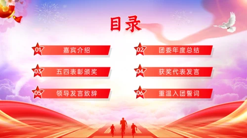 五四表彰大会砥砺奋进正当时通用PPT模板