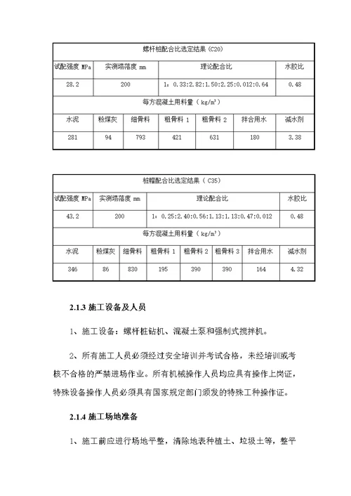 螺杆桩地基处理试桩施工总结