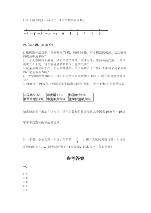 北京版数学小升初模拟试卷【精练】.docx