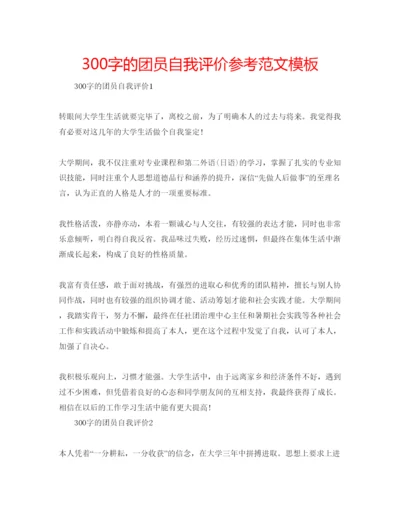 精编300字的团员自我评价参考范文模板.docx
