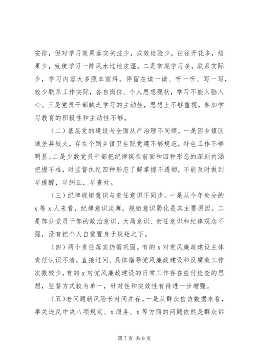 某局XX年度党内政治生态常态性分析研判报告.docx