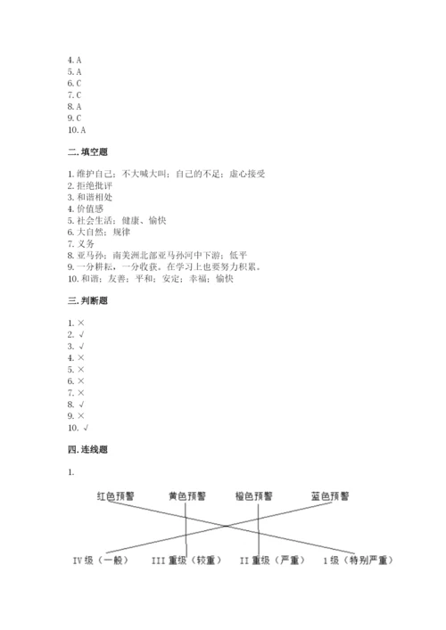 小学六年级下册道德与法治期中测试卷含答案【培优b卷】.docx