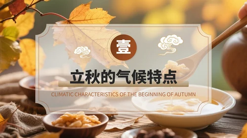 褐色中国风立秋养生PPT模板