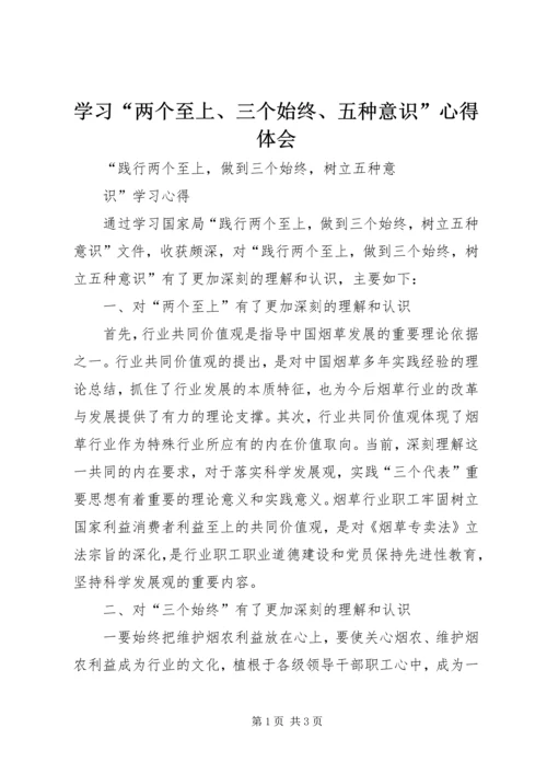 学习“两个至上、三个始终、五种意识”心得体会 (4).docx