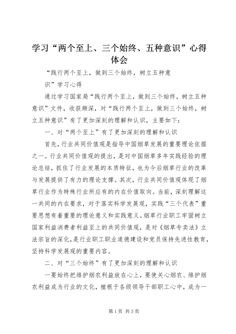 学习“两个至上、三个始终、五种意识”心得体会 (4).docx