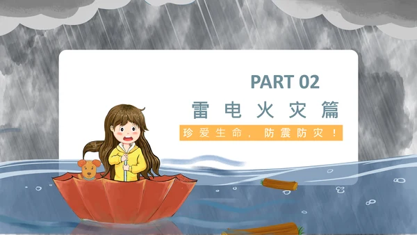洪水泥石流自然灾害安全教育通用PPT模板