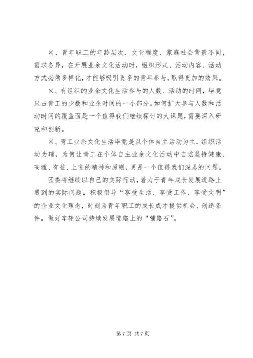 企业青工业余文化生活的调查与思考 (3).docx