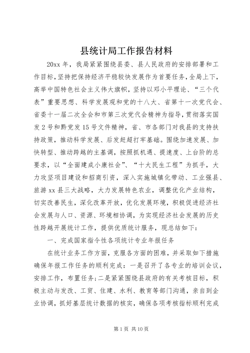 县统计局工作报告材料.docx