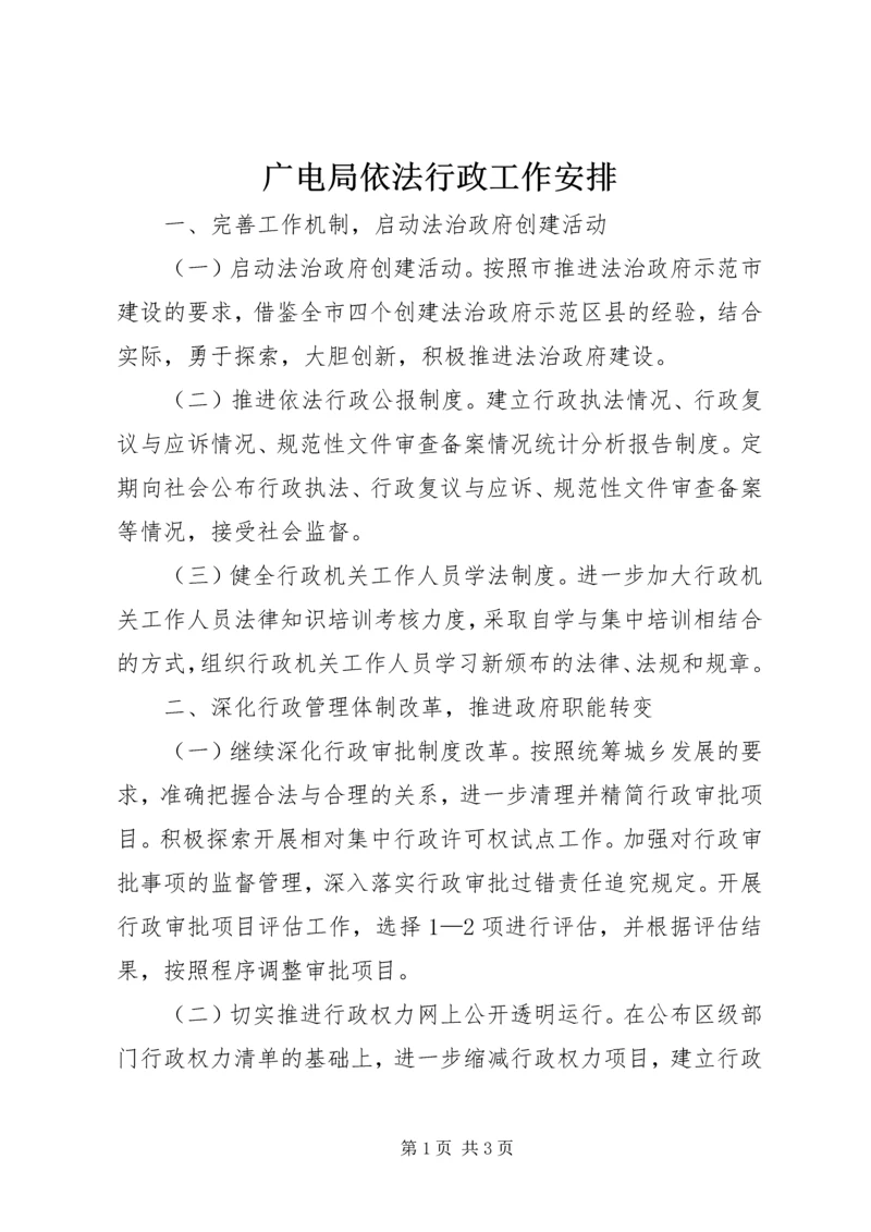 广电局依法行政工作安排.docx