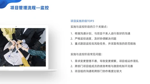 商务微粒体项目管理流程商务团队项目管理PPT模板