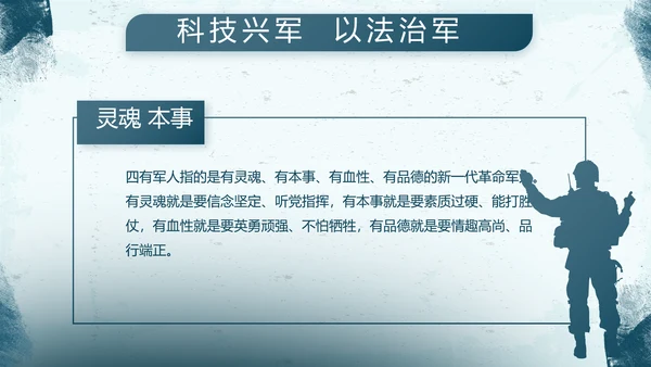 蓝色部队军事工作总结汇报动态PPT