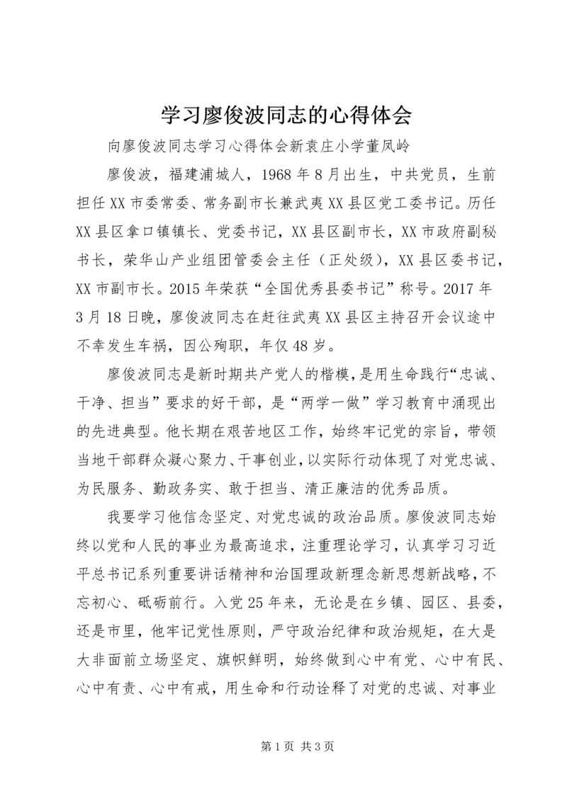 学习廖俊波同志的心得体会 (5).docx