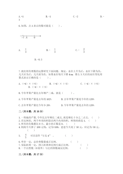 小学数学六年级下册竞赛试题及参考答案【培优】.docx