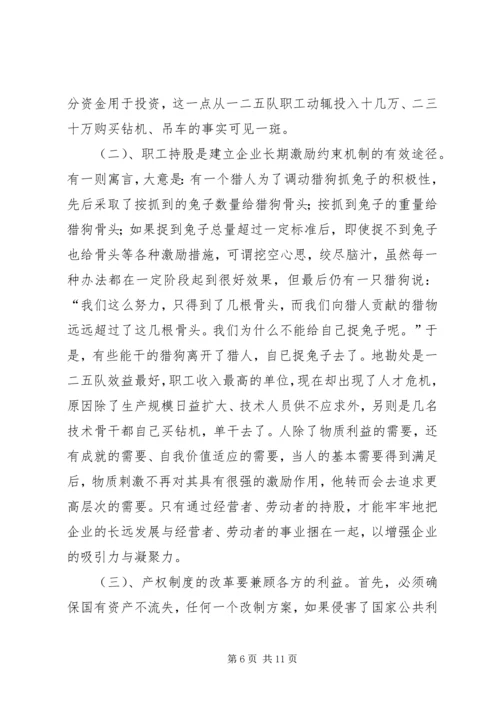 关于产权多元化改革的思考 (5).docx