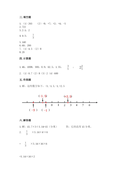 人教版六年级下册数学期末测试卷（考点梳理）word版.docx