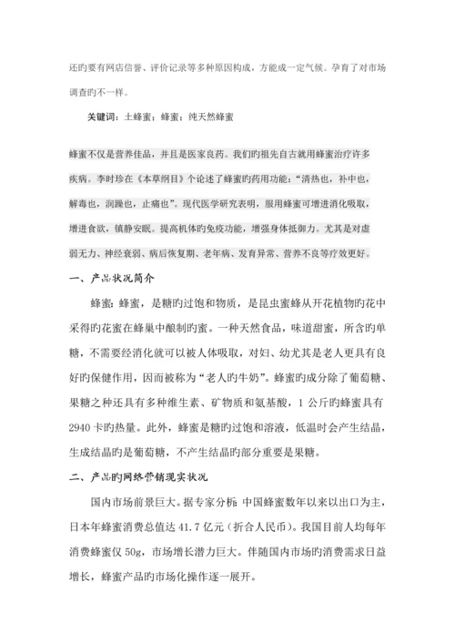 蜂蜜网络营销方案.docx