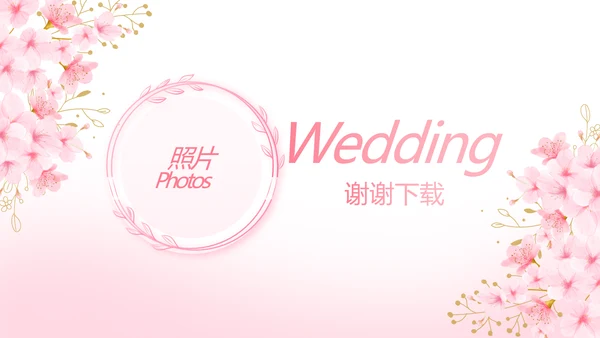 粉色唯美我们的婚礼动态PPT模板