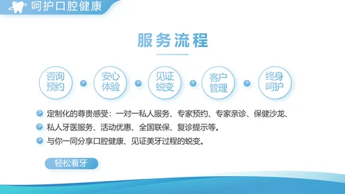 蓝色简约牙科宣传介绍工作总结汇报动态PPT