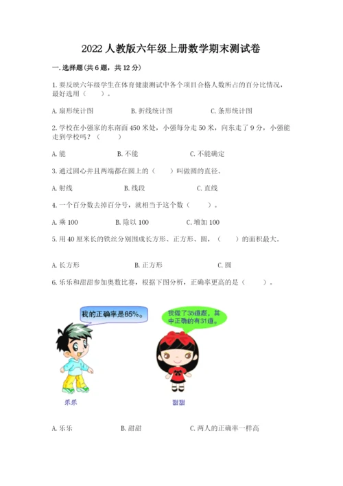 2022人教版六年级上册数学期末测试卷附参考答案【典型题】.docx
