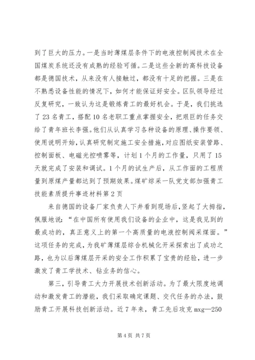 煤矿综采一队党支部加强青工技能素质提升事迹材料 (2).docx