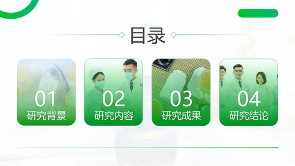 渐变风绿色医学论文答辩PPT
