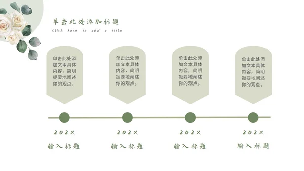 绿色简约小清新水彩花卉教学课件PPT模板