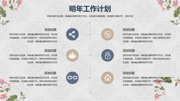 欧式花纹工作汇报通用PPT模板